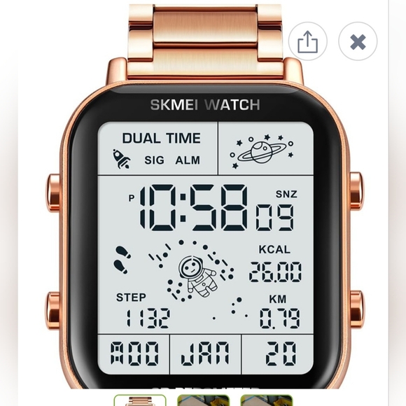 Rose Gold Digital Smartwatch - Picture 1 of 3